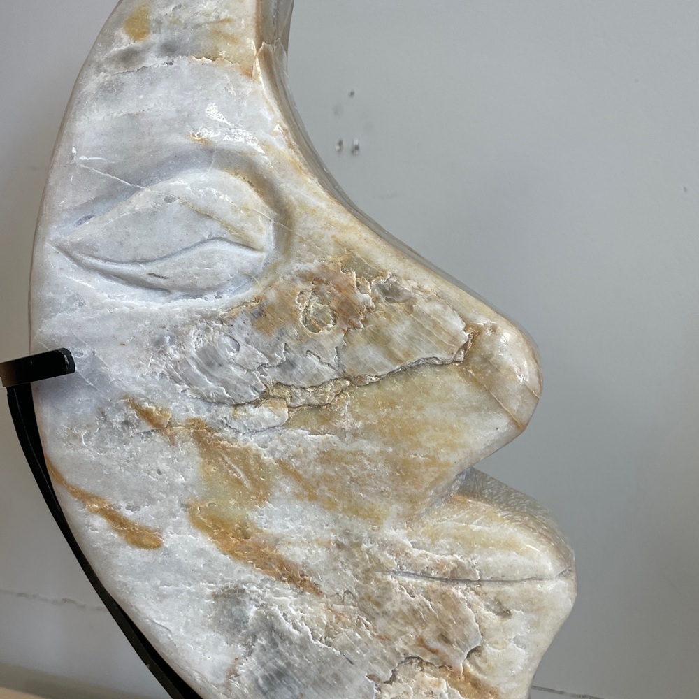 XL 100% NATURAL JASPER MOON W/ custom stand18” high, 9”wide 3” thick 3.9KG 8.7LB - Picture 5 of 9